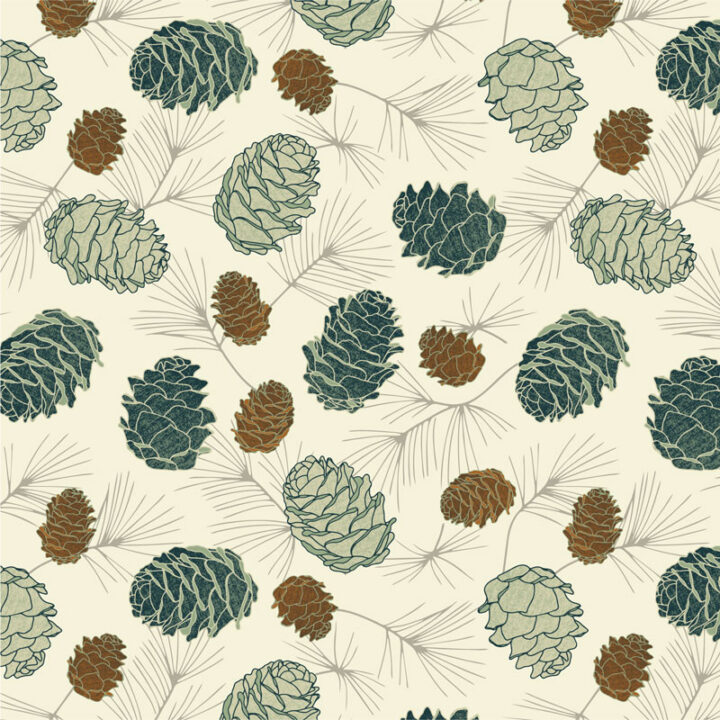 scattered pine cone tile